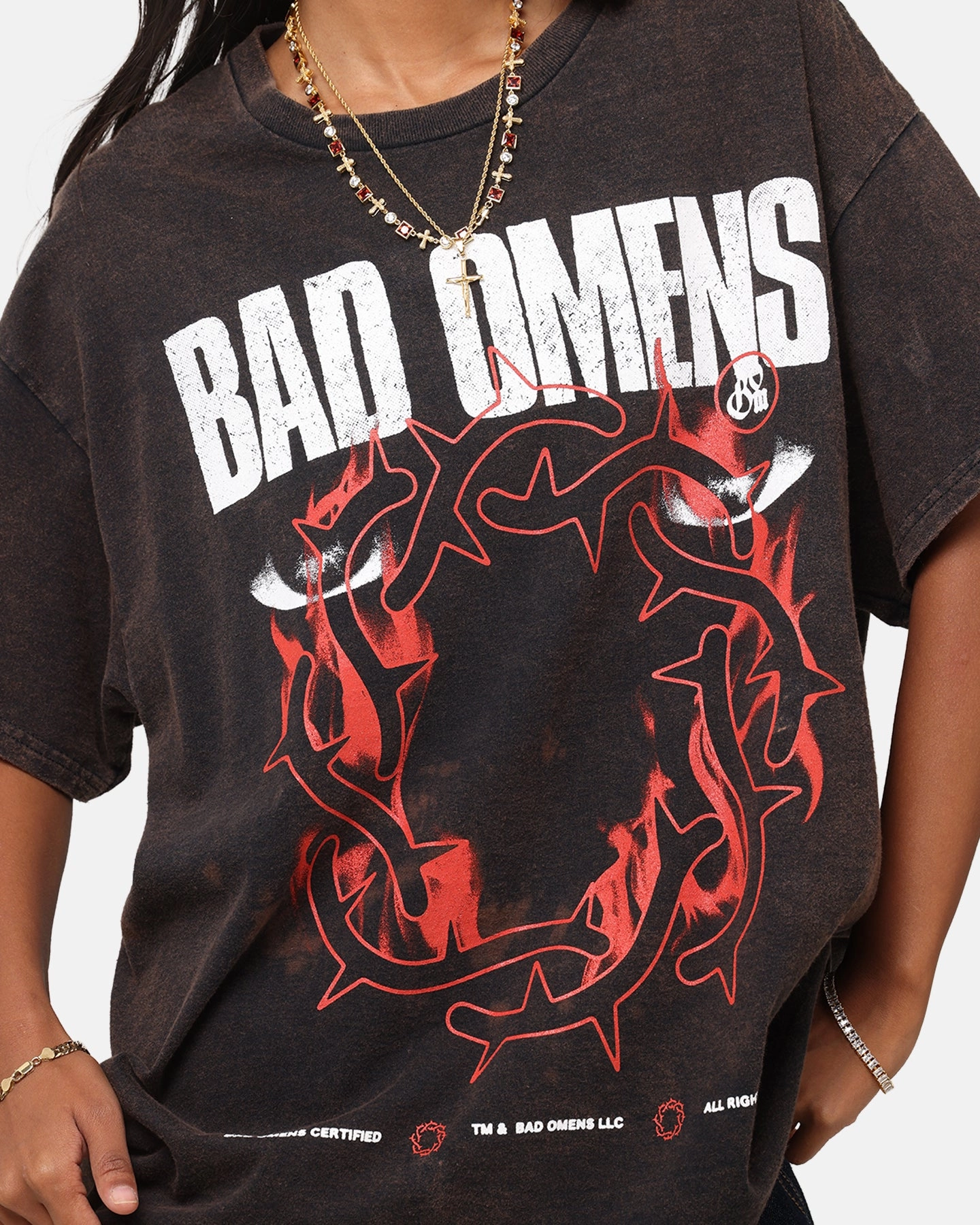 Bad Omens Flame Symbol T-Shirt Black Vintage