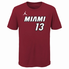 Bam Adebayo Nike Jordan Brand Statement Red Name & Number Youth Tee