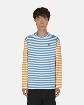 Bi-Color Stripe Longsleeve T-Shirt Blue