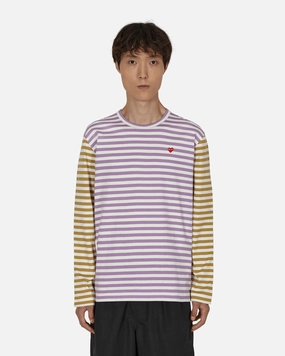 Bi-Color Stripe Longsleeve T-Shirt Purple