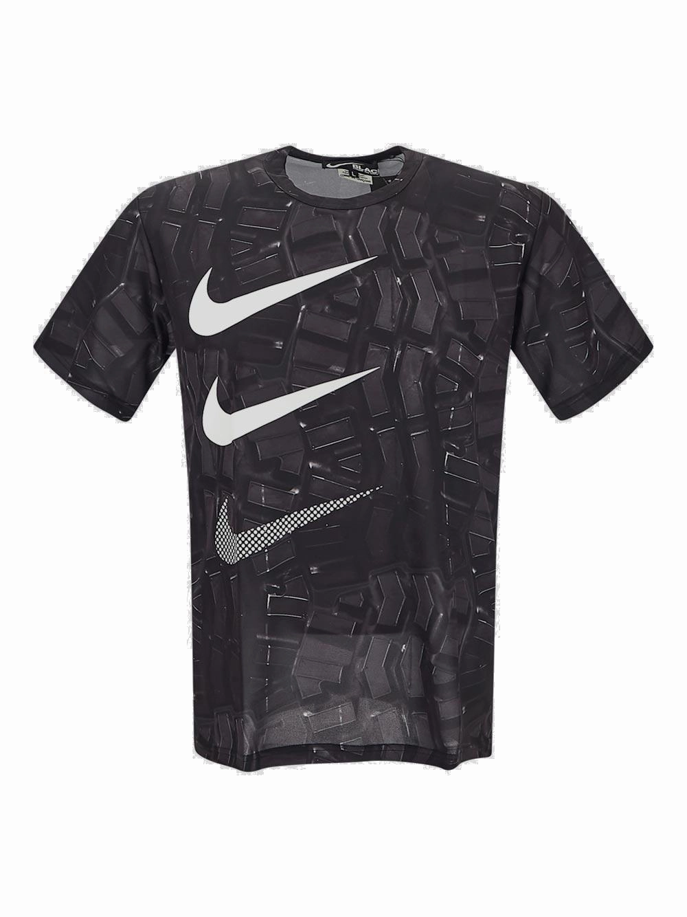 Black Comme des Garçons X Nike Logo Printed Crewneck T-Shirt