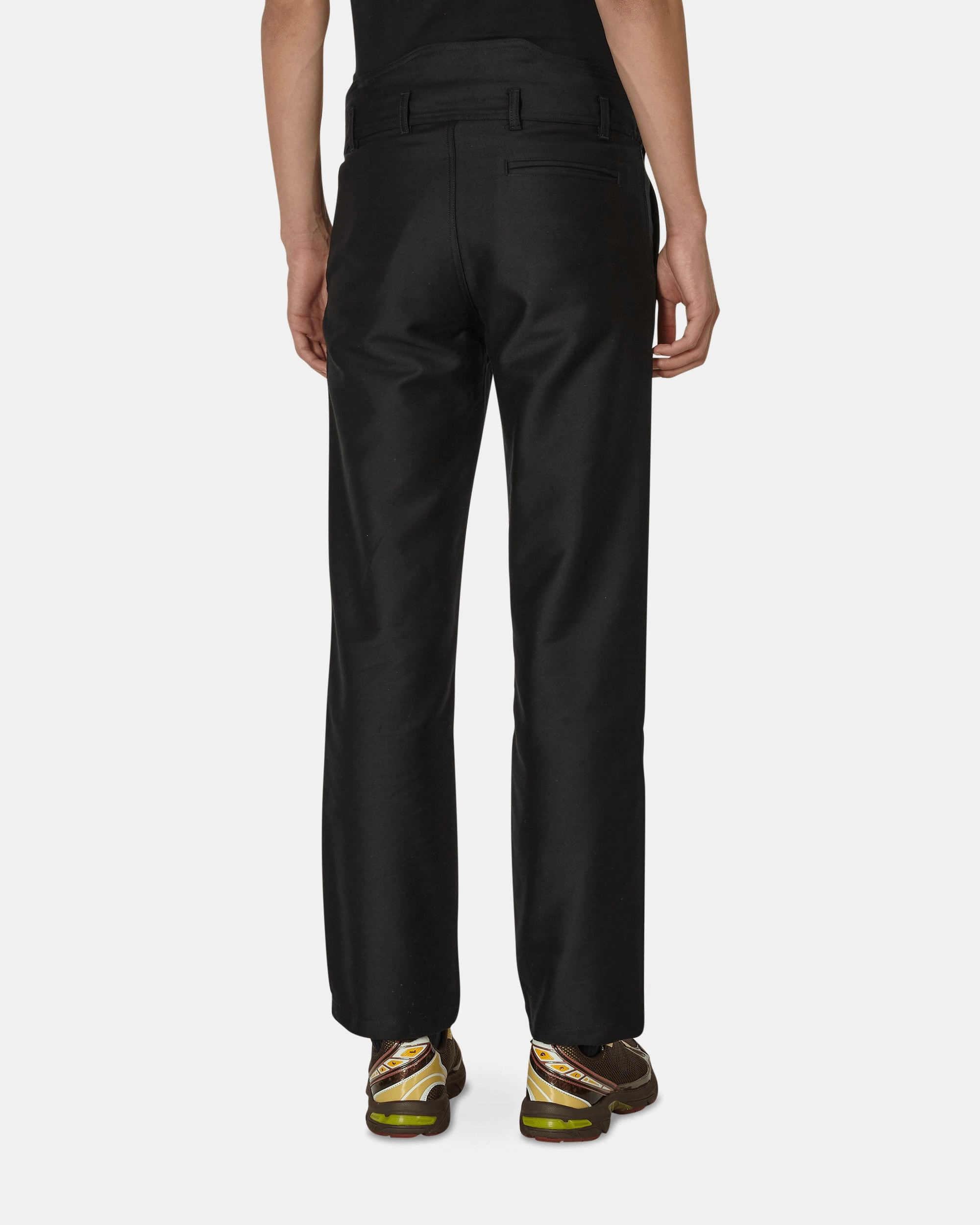 Block Fustian Raised Pants Black