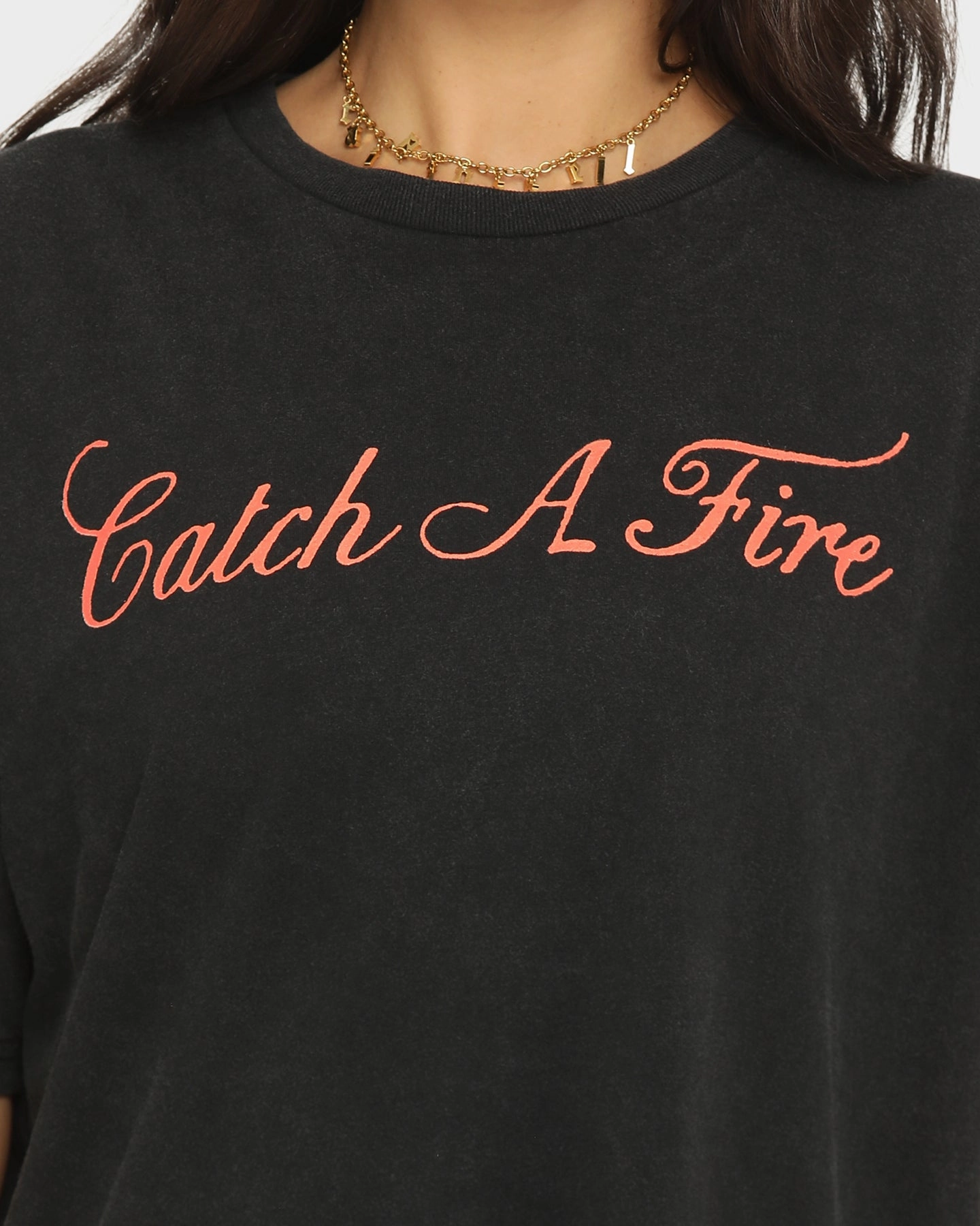 BOB MARLEY Catch A Fire T-Shirt Washed Black