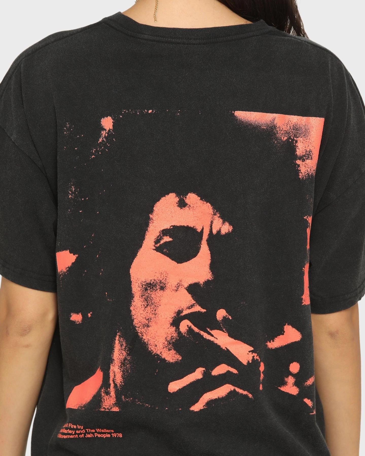 BOB MARLEY Catch A Fire T-Shirt Washed Black