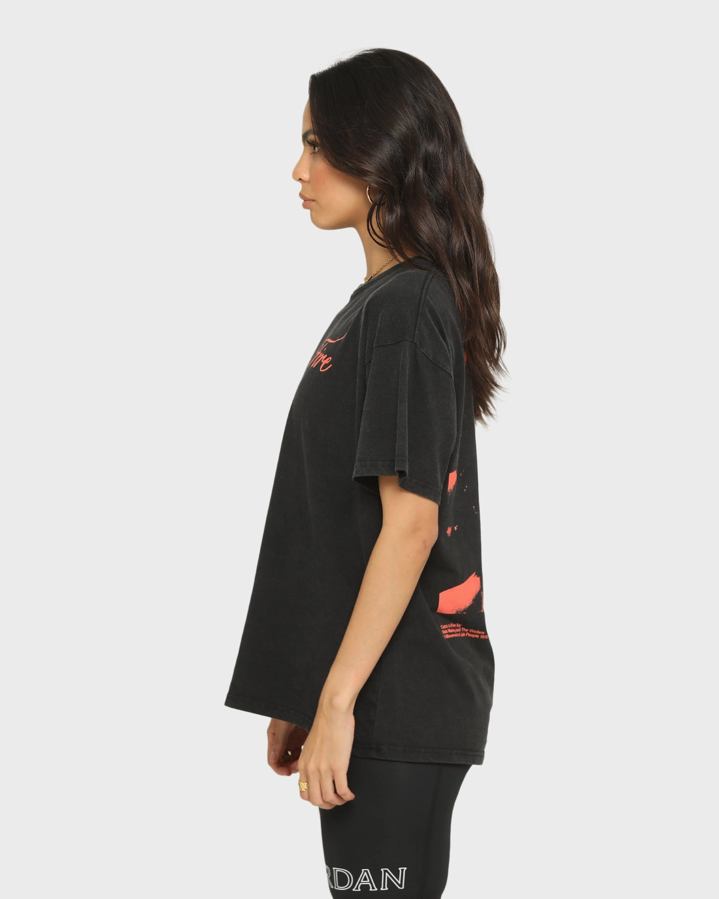BOB MARLEY Catch A Fire T-Shirt Washed Black