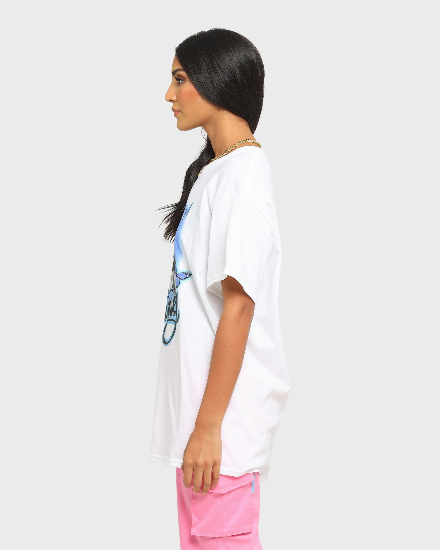 Britney Spears Butterflies Short Sleeve T-Shirt White