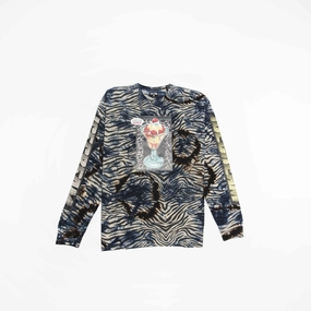 Confetti Long Sleeve Mens T-Shirt - Blue/Black/Multi