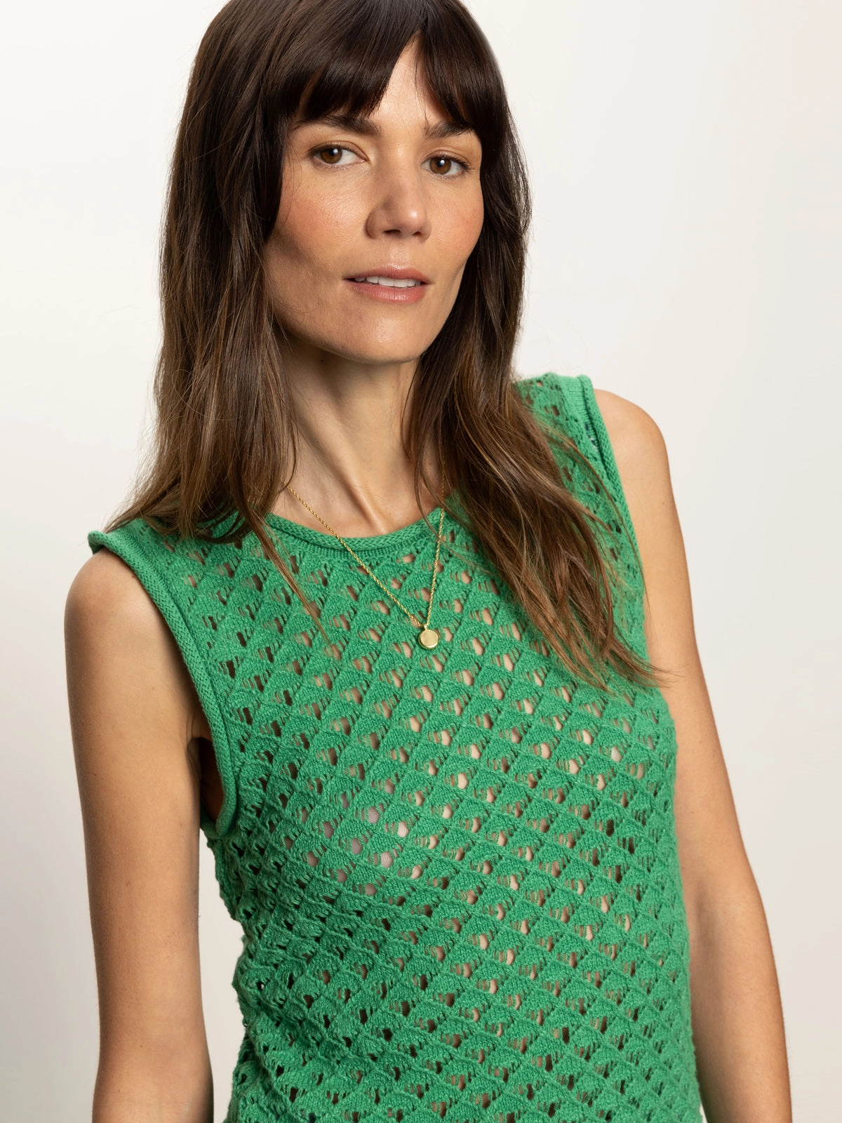 Crochet Shell Sweater Palm