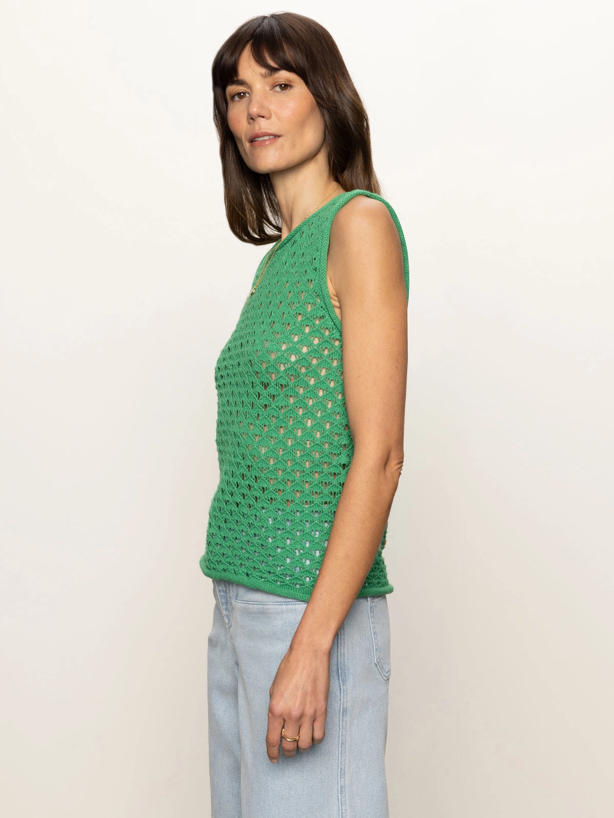 Crochet Shell Sweater Palm