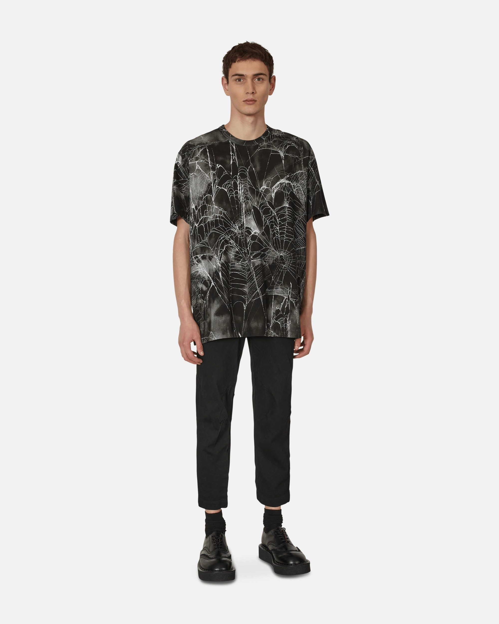 Crumpled Polyester Pants Black