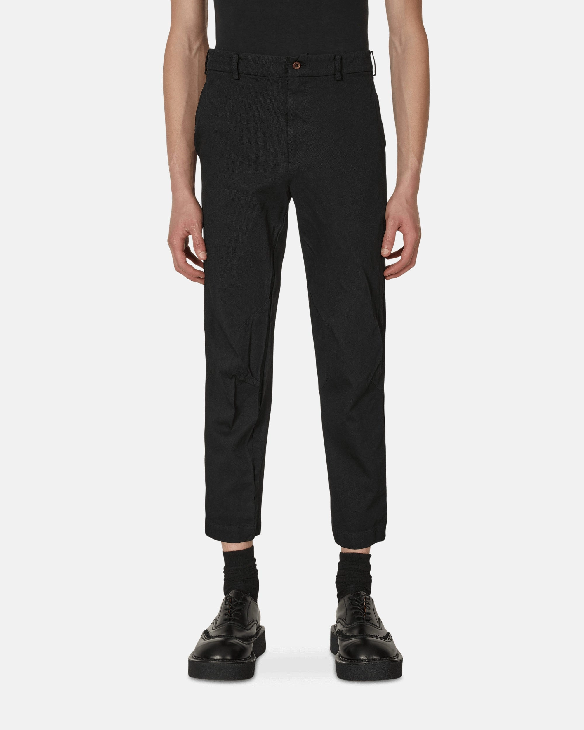 Crumpled Polyester Pants Black