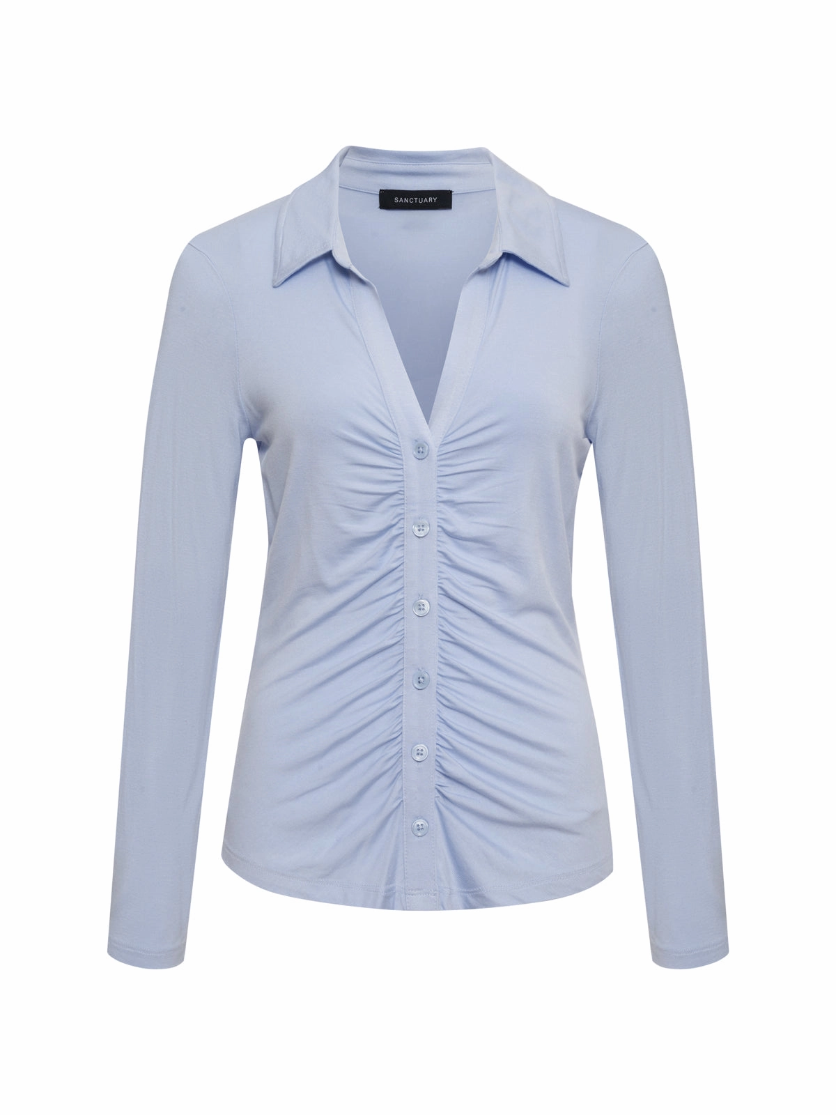 Dreamgirl Button Up Top Sky Blue