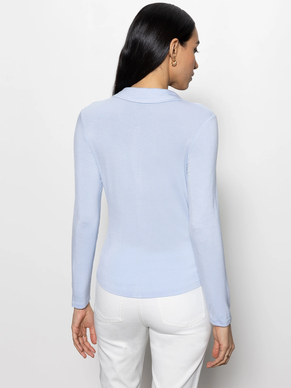 Dreamgirl Button Up Top Sky Blue
