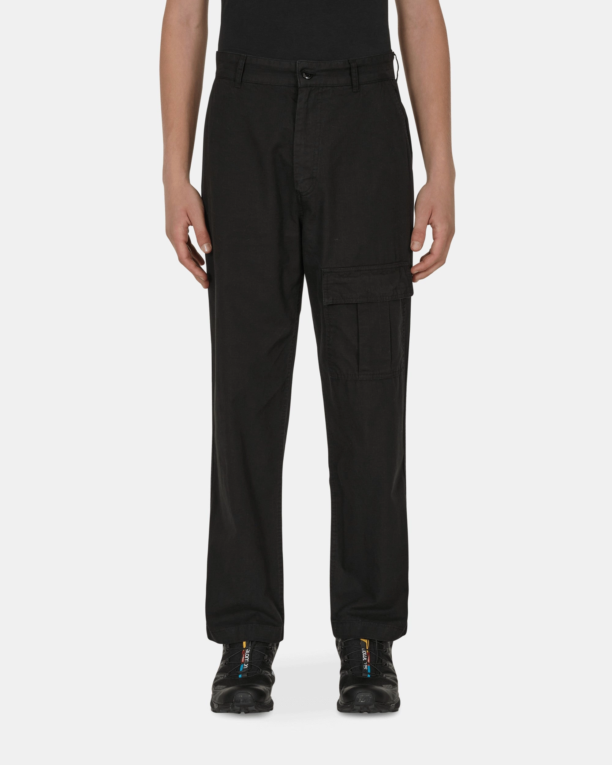 Embroidered Cargo Pants Black