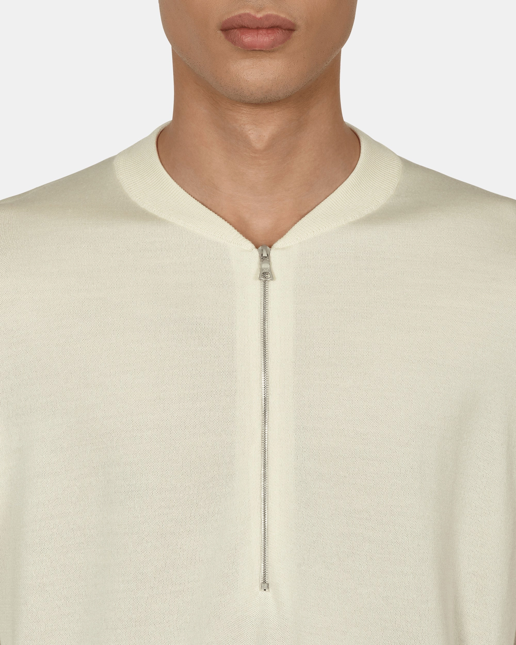 ESC Wool Half-Zip Top White