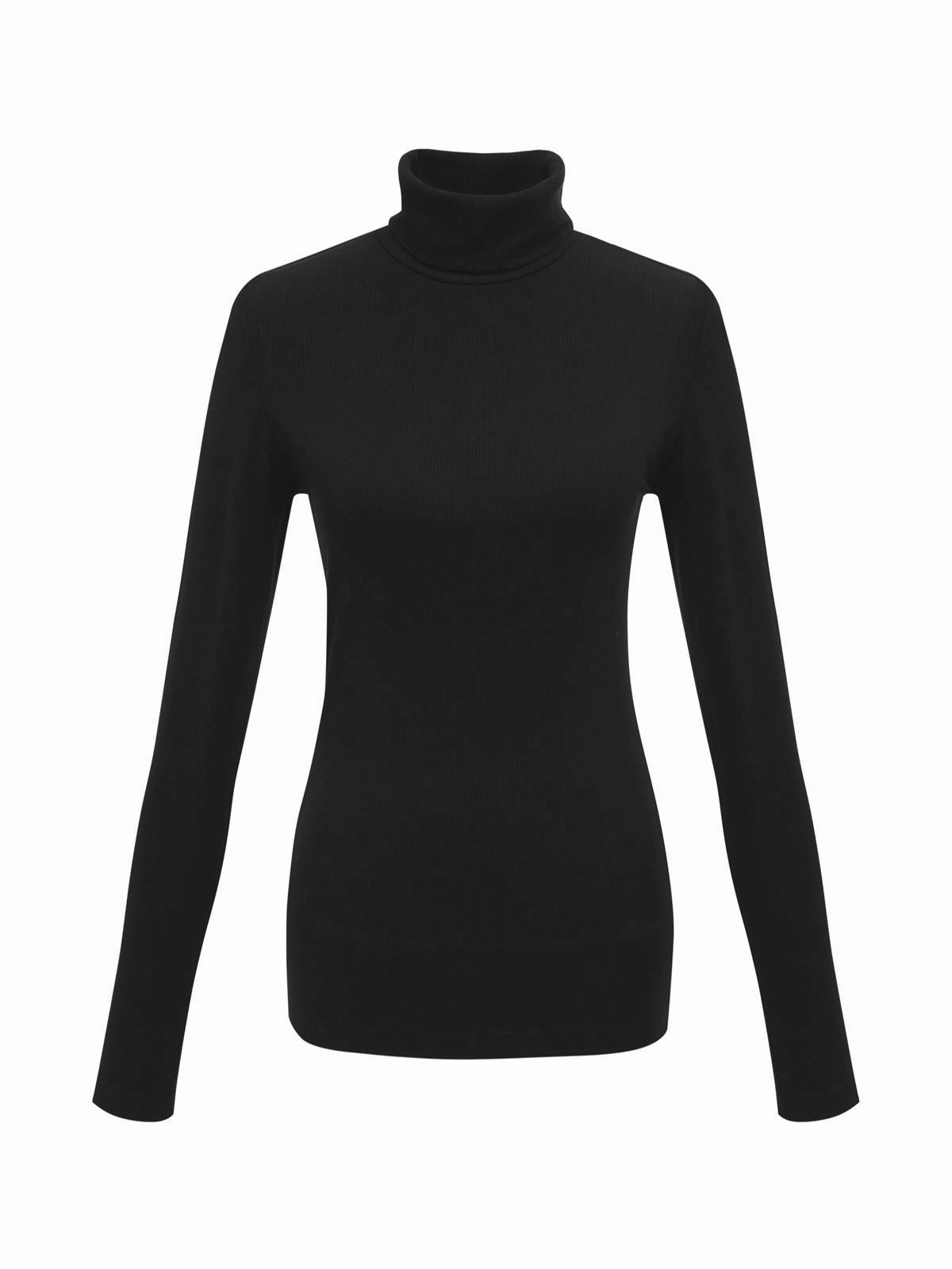Essential Turtleneck Top Black Extended Sizing