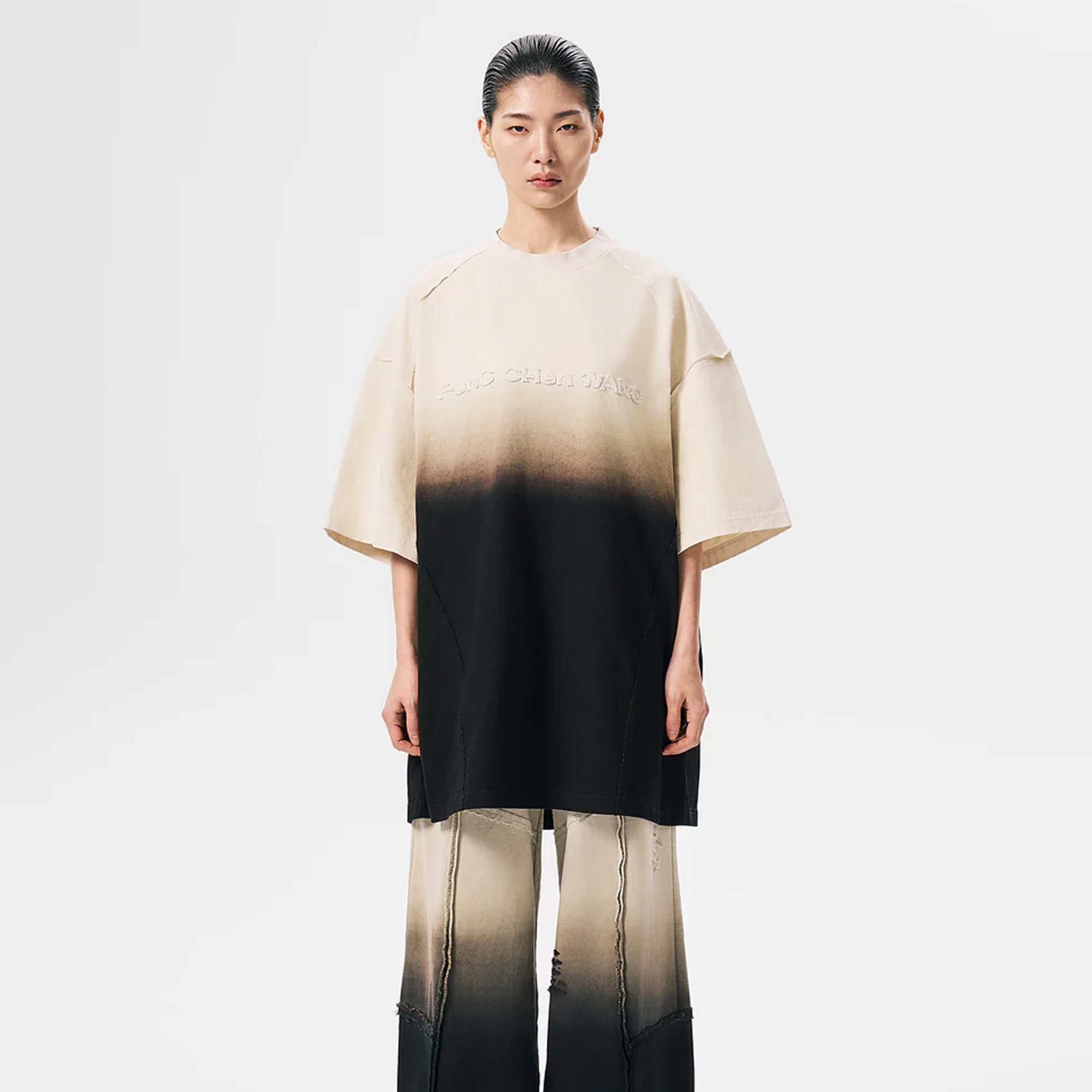 Feng Chen Wang Gradient Washed Oversized T-Shirt Black Gradient