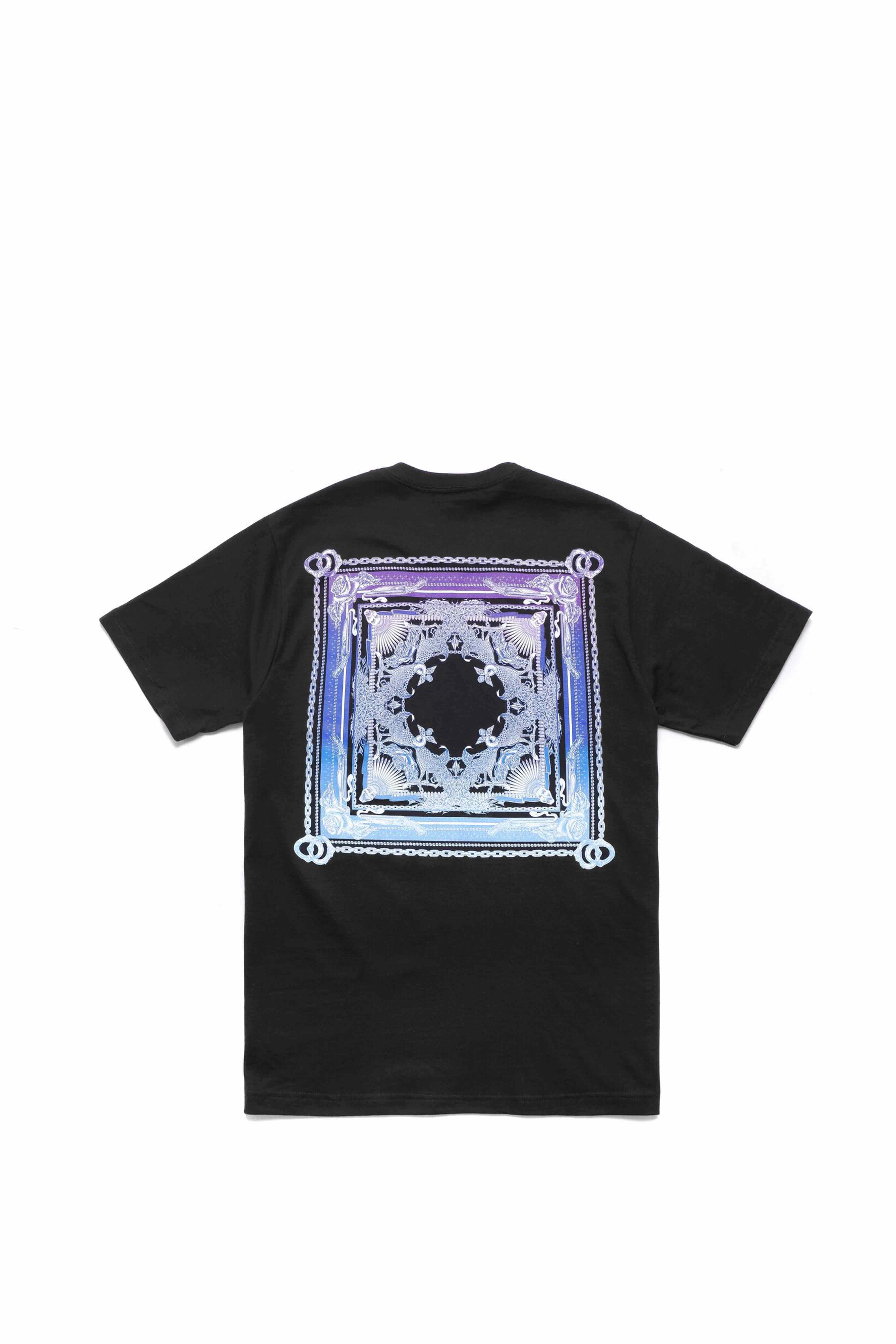 Flag Crew Neck Mens T-Shirt - Black/Black