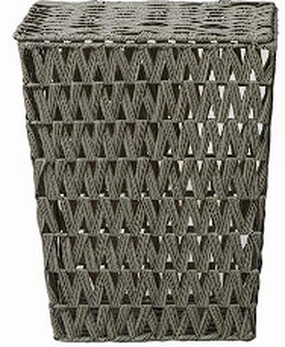 GRAY METAL STORAGE BASKET WITH MATCHING LIDS