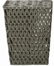GRAY METAL STORAGE BASKET WITH MATCHING LIDS