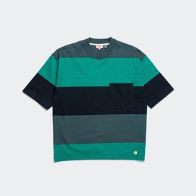 Heritage Pocket Stripe T-Shirt - Dark Storm/Aquagreen