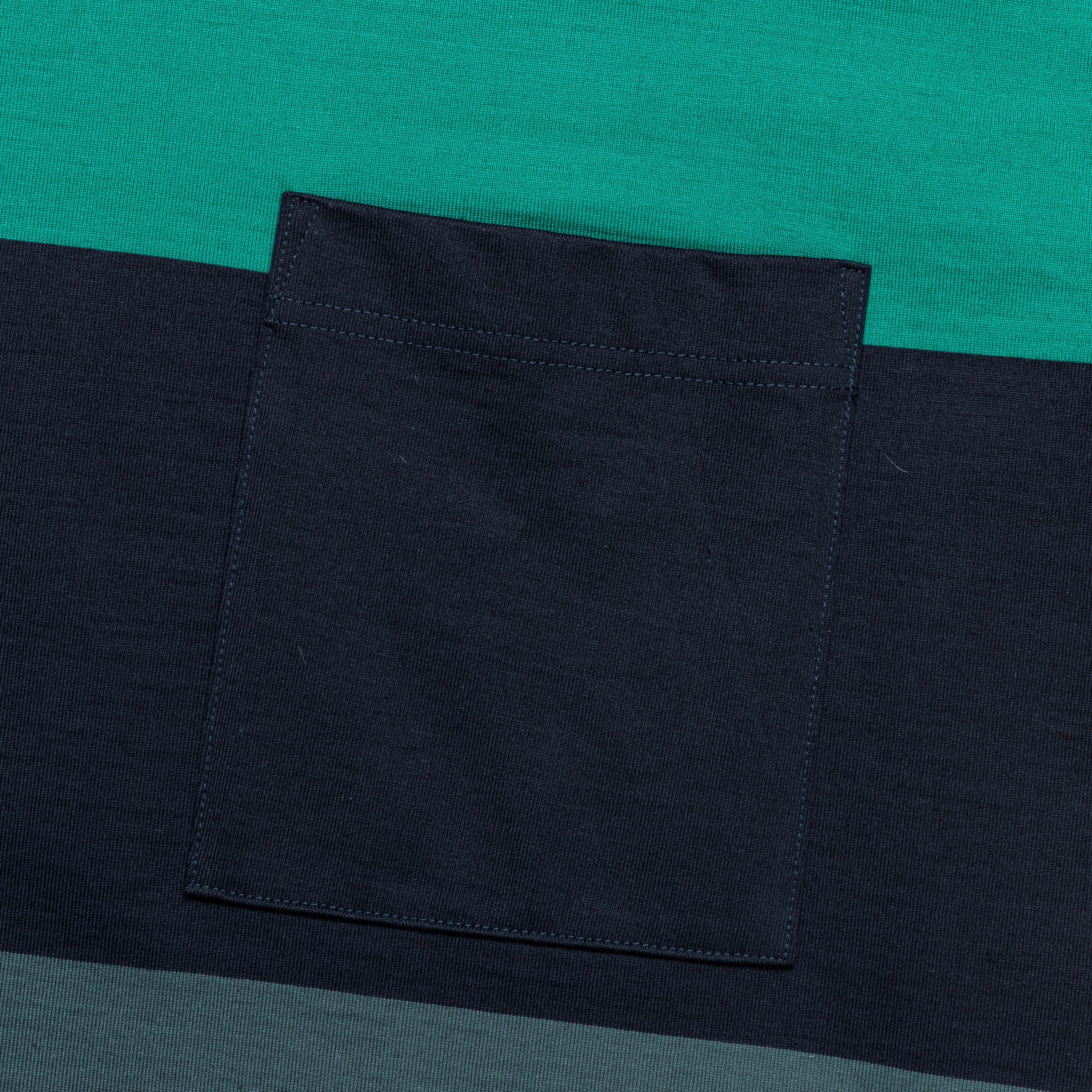 Heritage Pocket Stripe T-Shirt - Dark Storm/Aquagreen