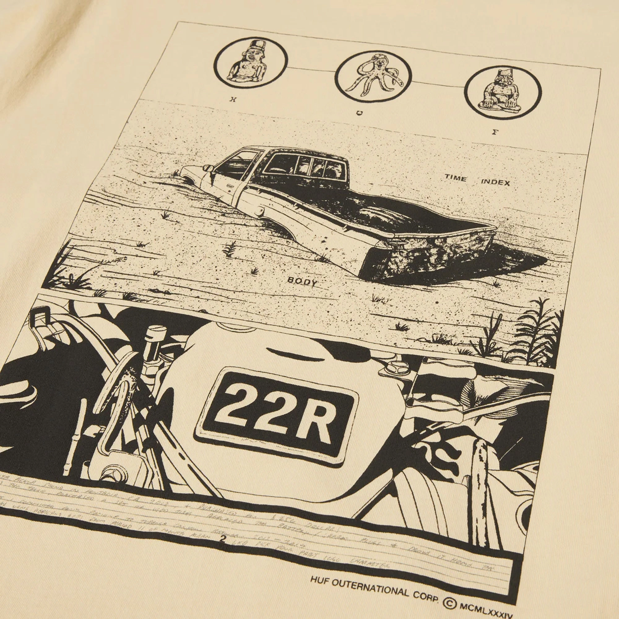 HUF | DIAGRAM DRAWING #1 T-SHIRT  { WHEAT