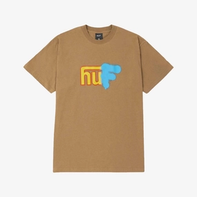 HUF | UPSIDE DOWNTOWN T-SHIRT  { CAMEL