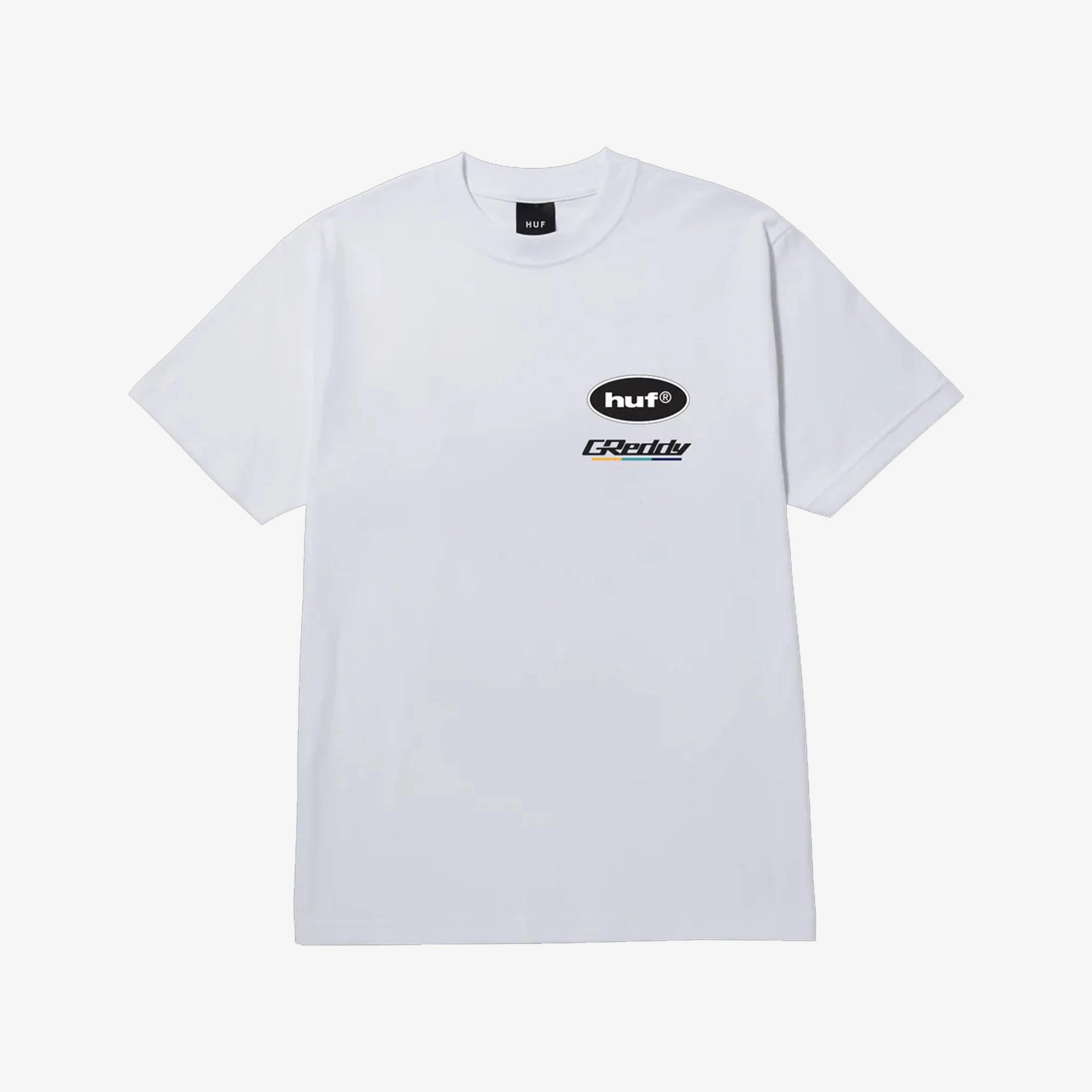 HUF | X GREDDY T-SHIRT  { WHITE