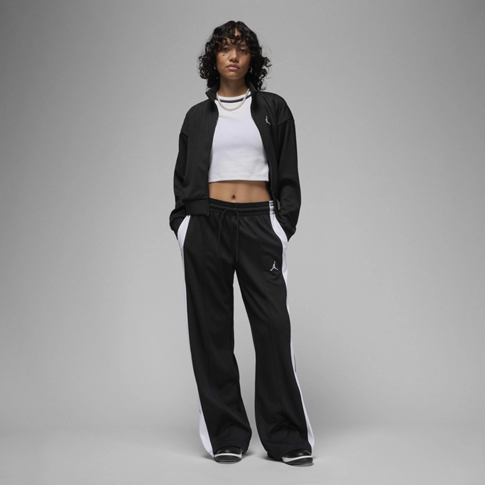JORDAN | KNIT TRACK PANTS { BLACK/WHITE/WHITE