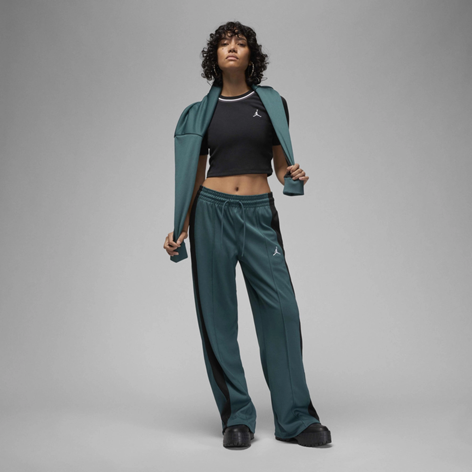 JORDAN | KNIT TRACK PANTS { OXIDIZED GREEN/BLACK/WHITE