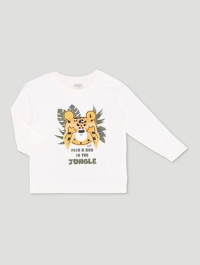 Keedo Boys Peepout Printed Long Sleeve Tee