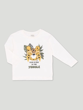 Keedo Boys Peepout Printed Long Sleeve Tee