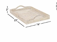 LIGHT BROWN RATTAN TRAY