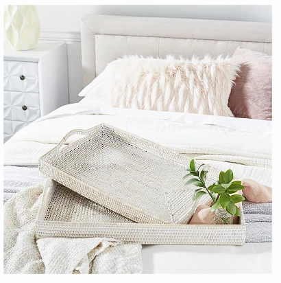 LIGHT BROWN RATTAN TRAY
