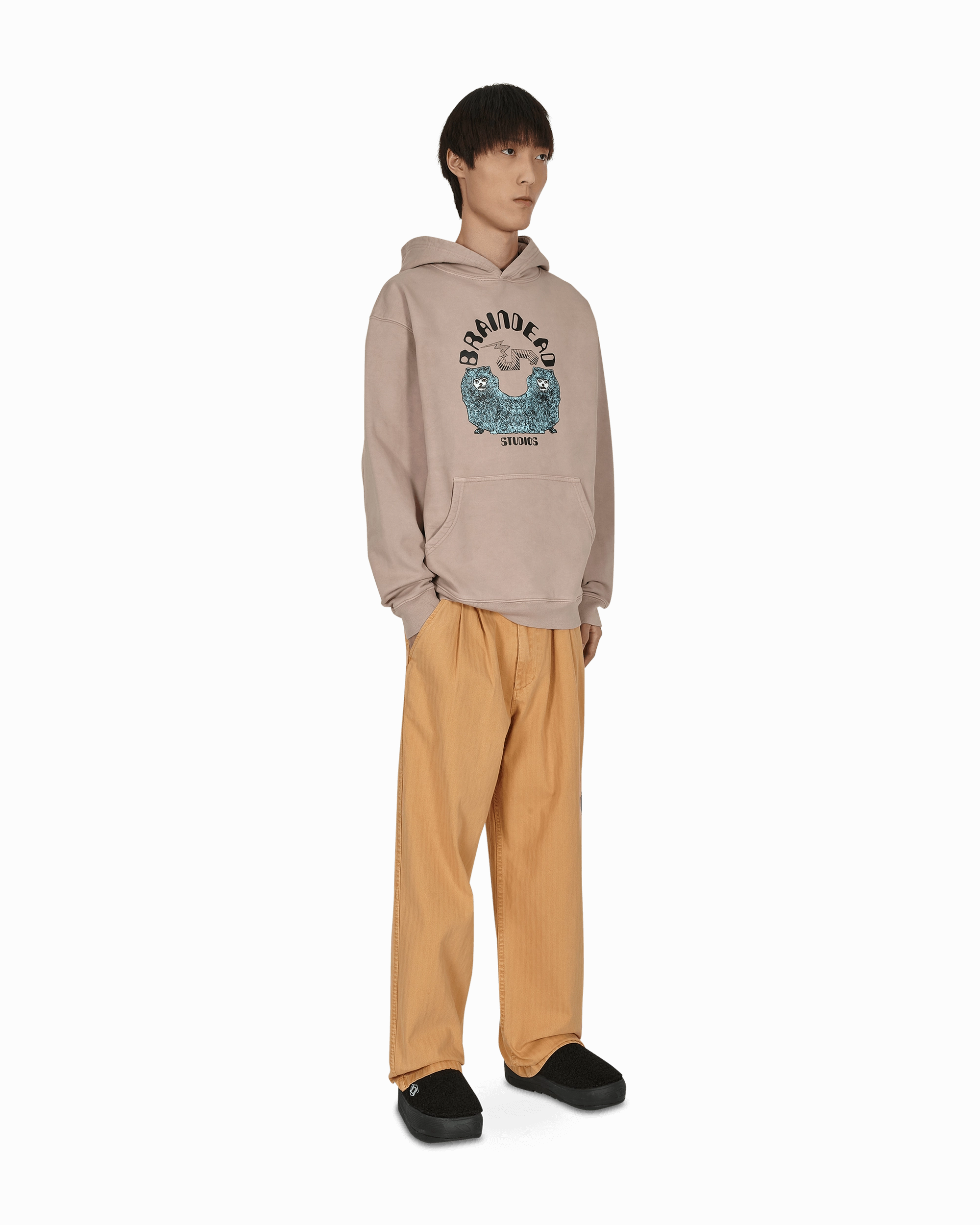 Livewire Pigment Dyed Herringbone Pants Orange