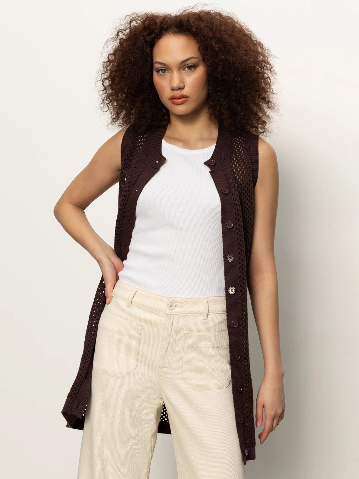 Long Openwork Vest Mesa
