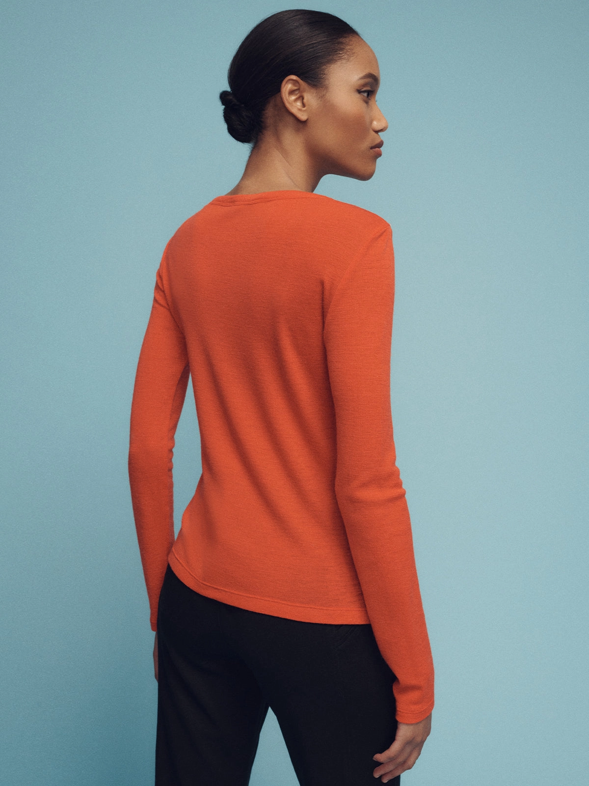 Long Sleeve Wool Perfect Tee Ski Orange