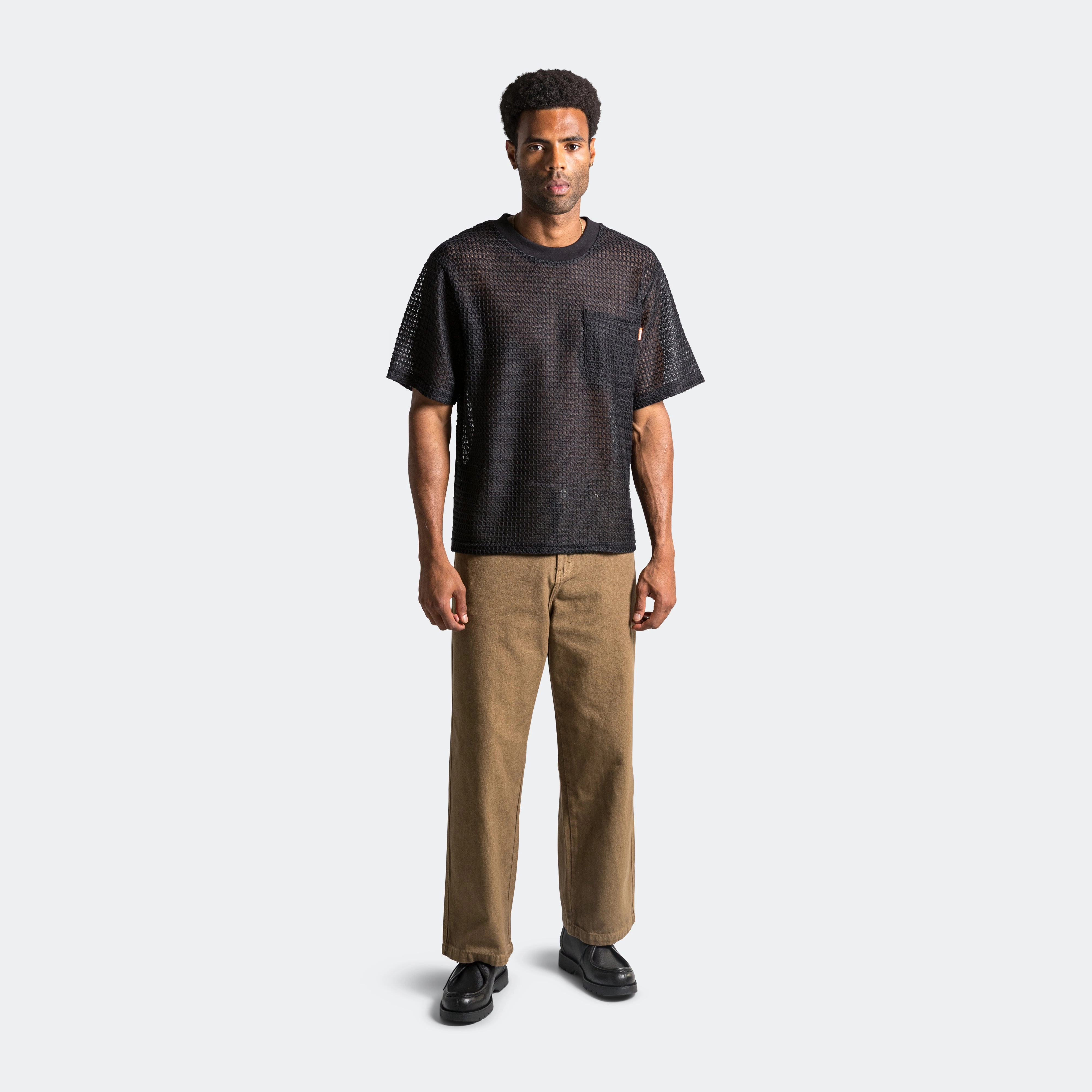 Mesh Lace T-Shirt - Black