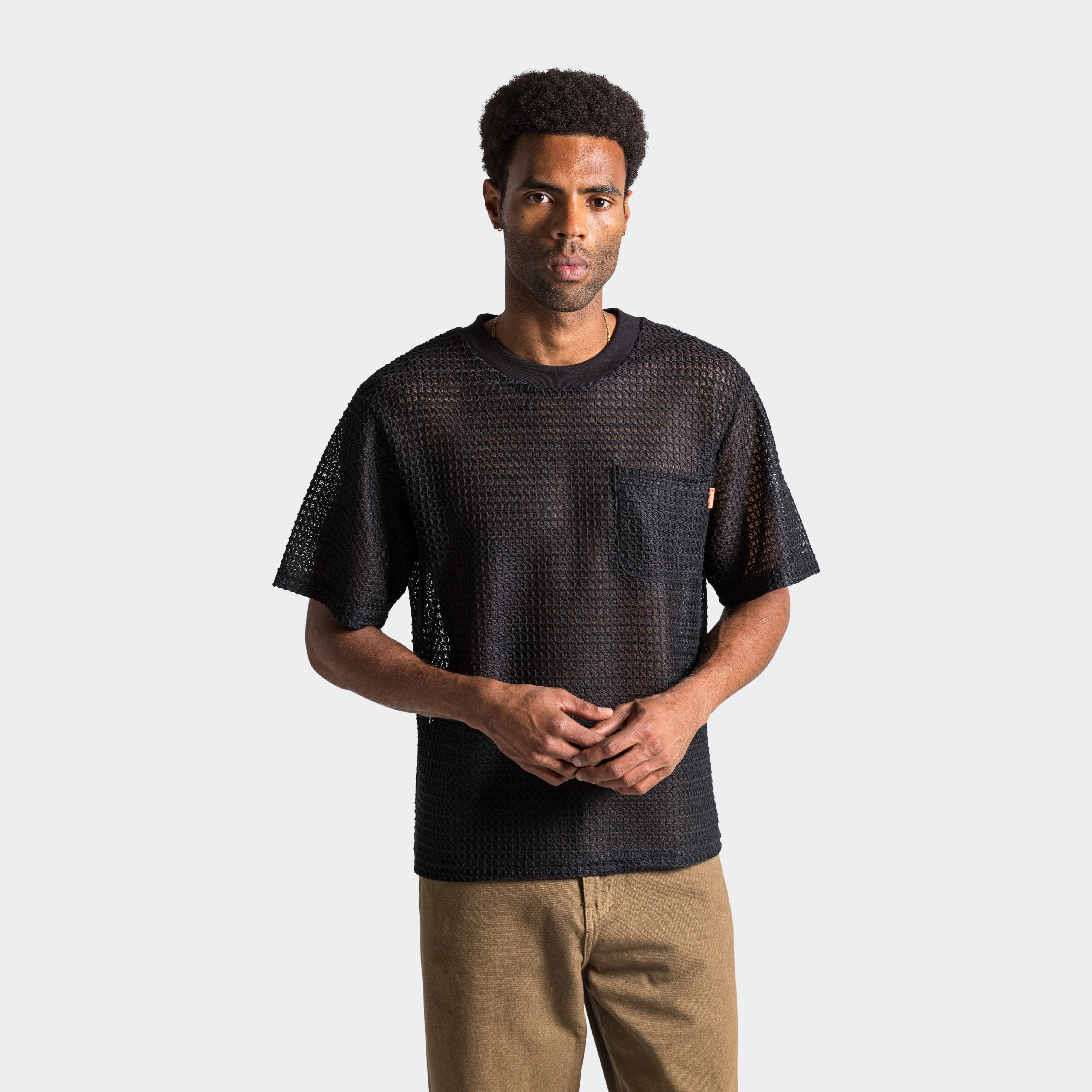 Mesh Lace T-Shirt - Black