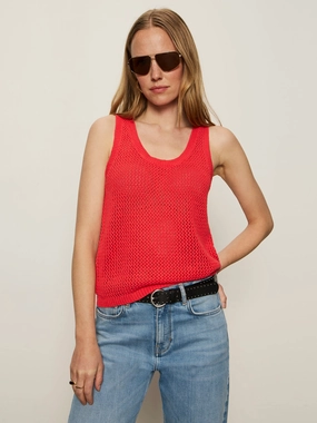 Mesh Stitch Shell Sweater Cayenne