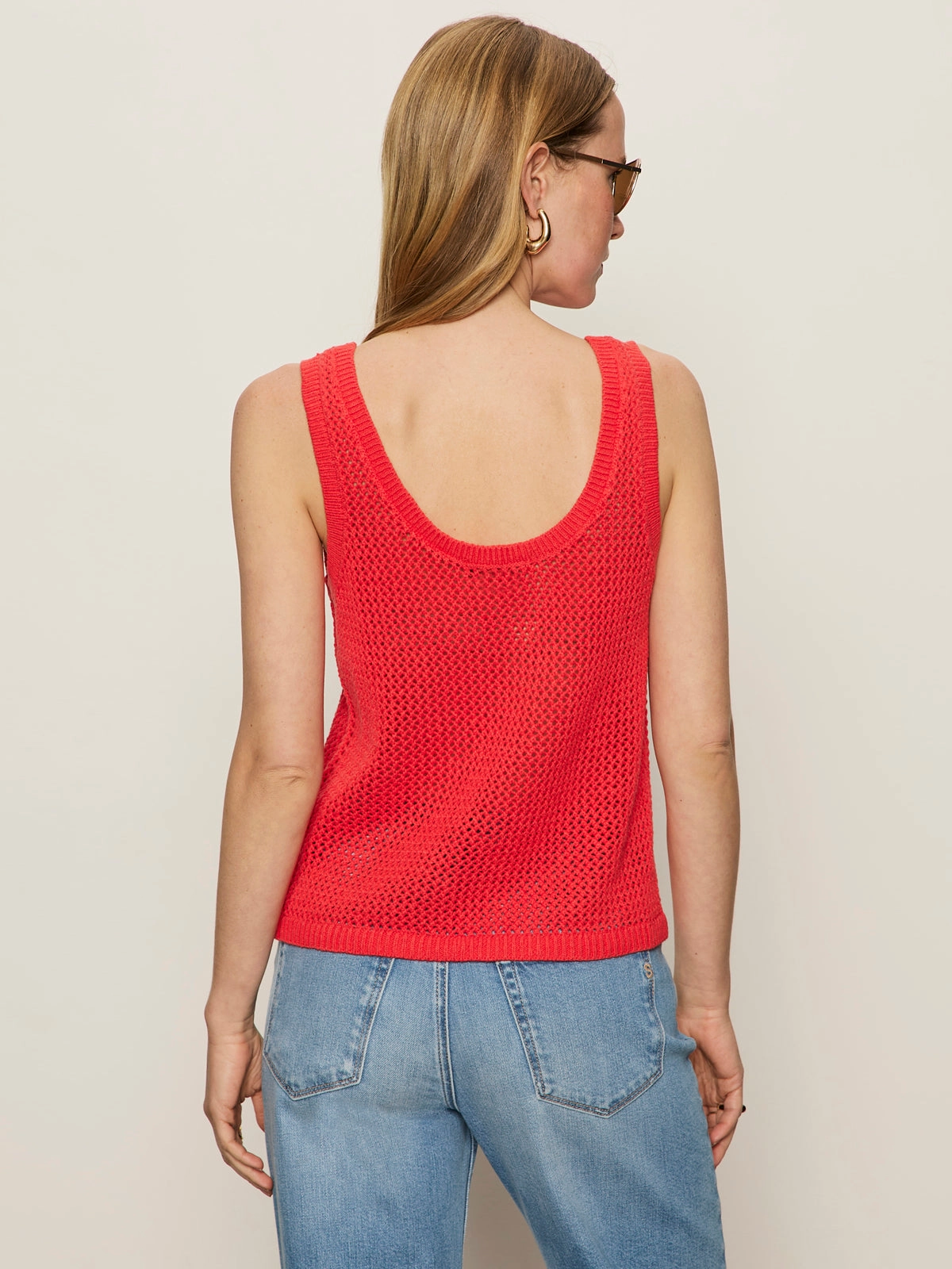 Mesh Stitch Shell Sweater Cayenne