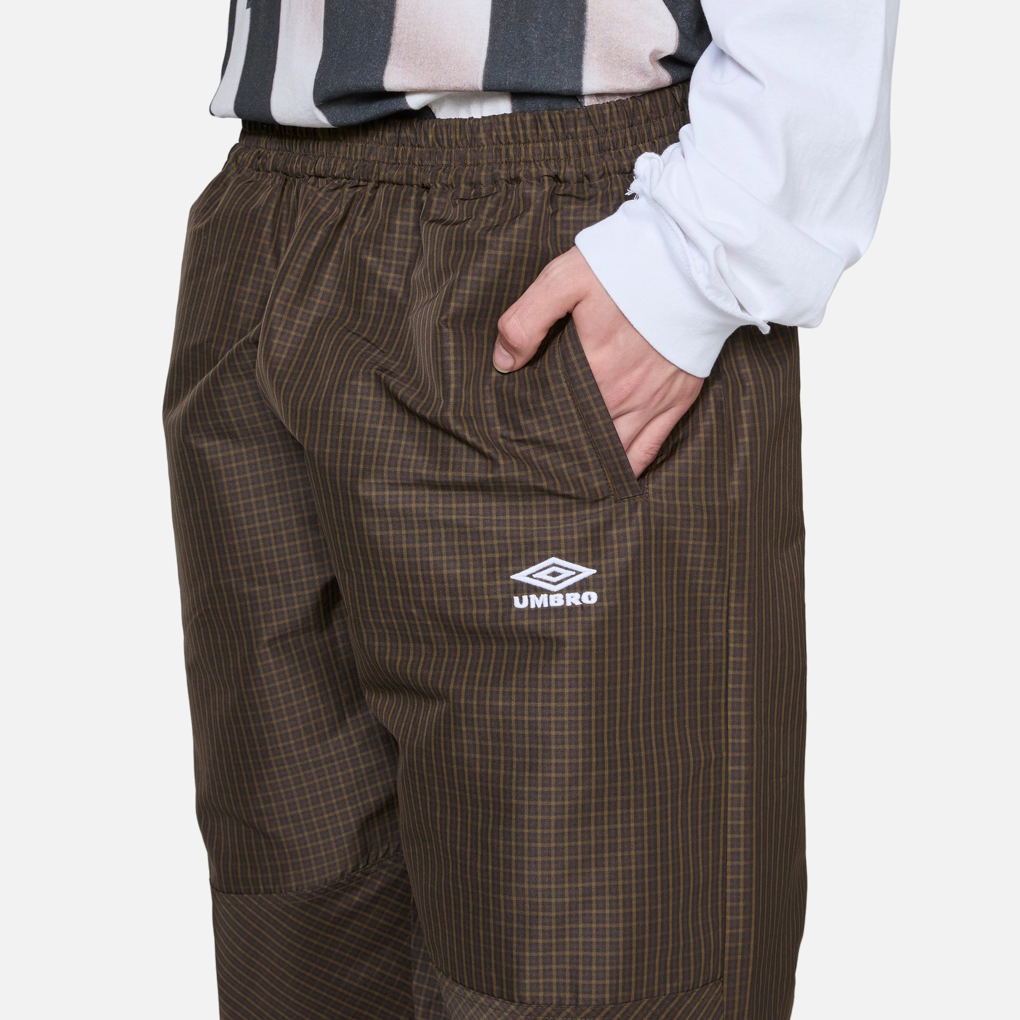 Mini Check Double Knee Pants Check Brown