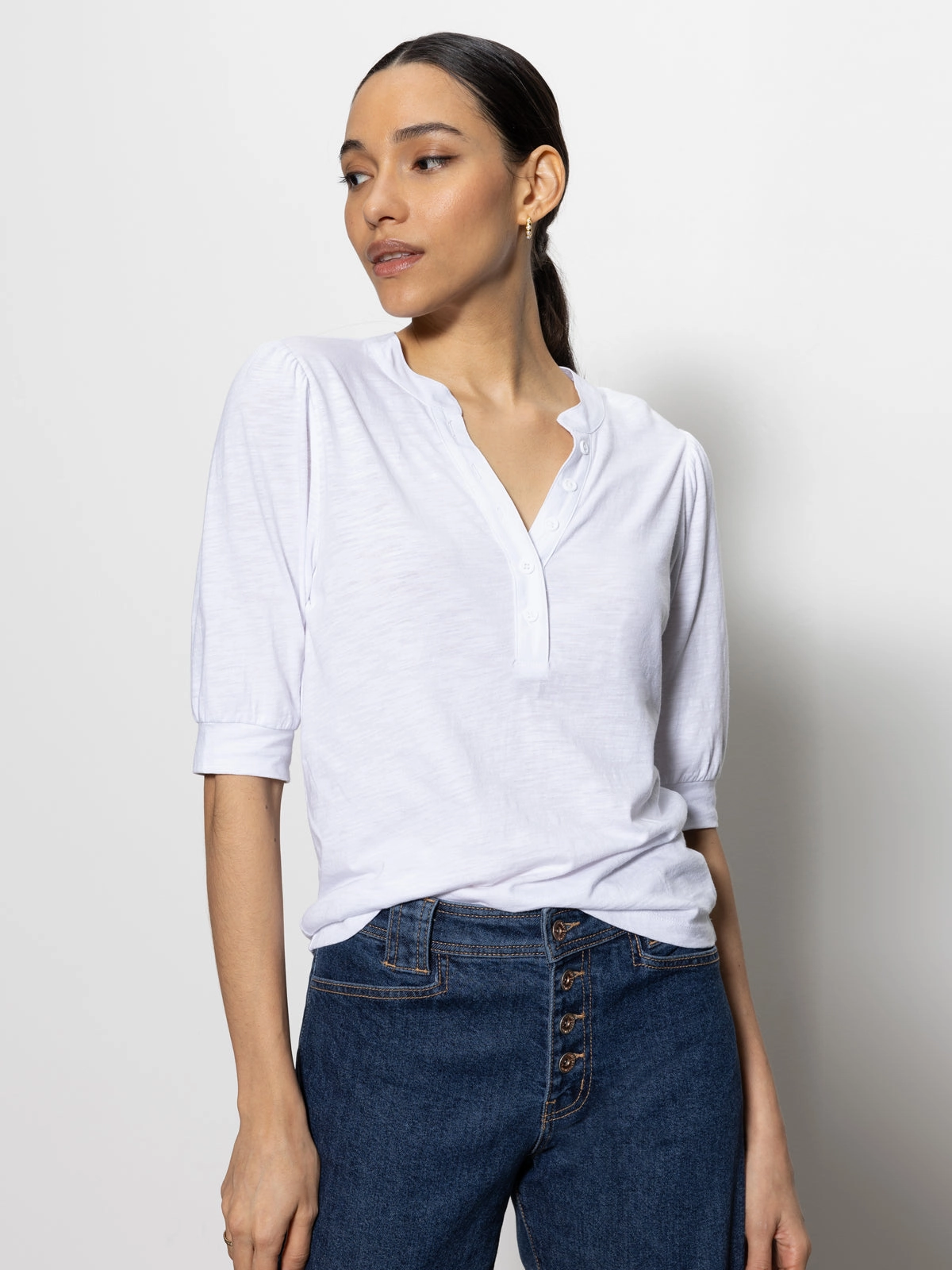 Mixed Media Tee White