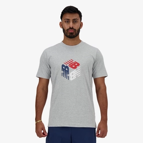 New Balance | SPORT BOX LOGO T-SHIRT  { GREY