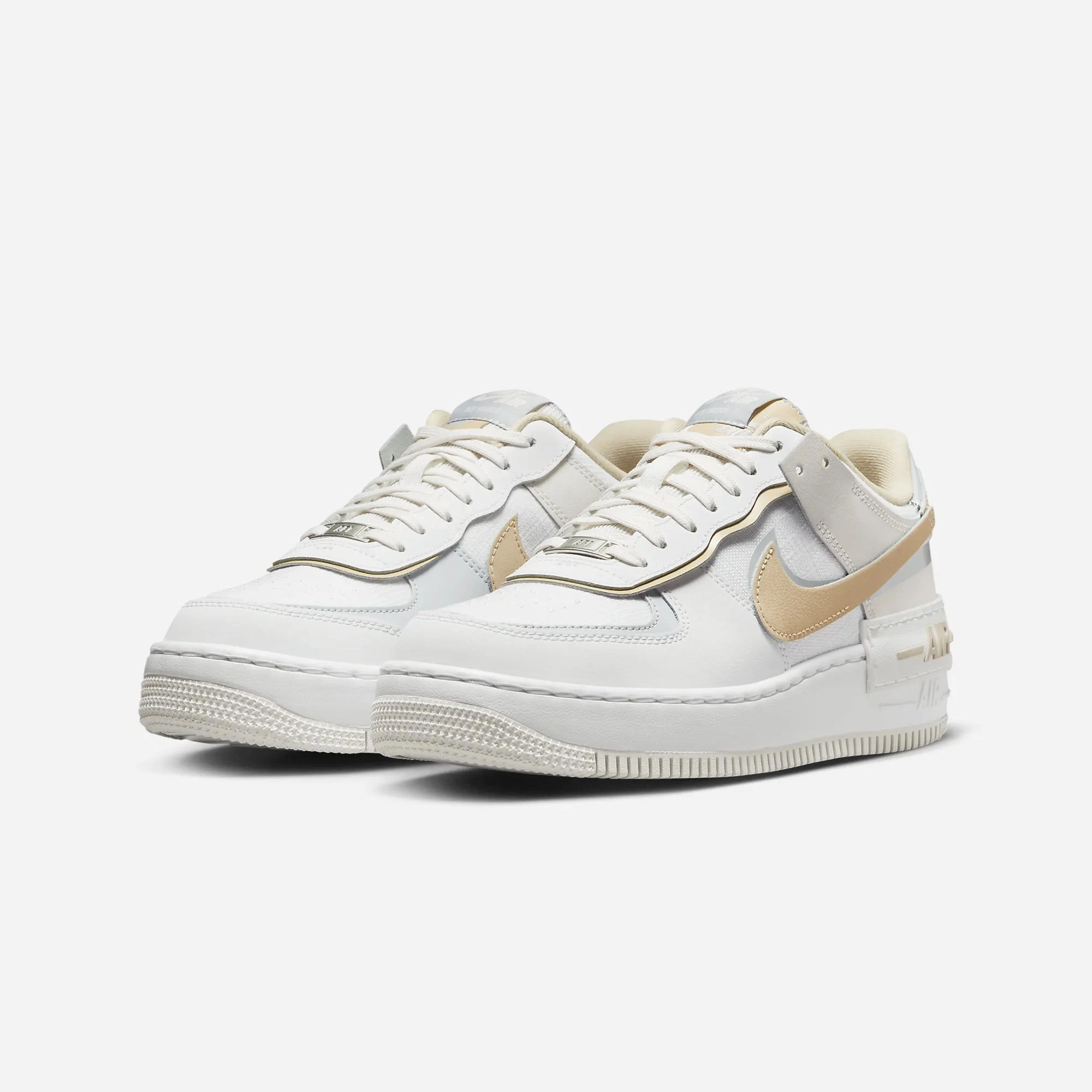 Nike | AIR FORCE 1 SHADOW  { SUMMIT WHITE/SESAME-WOLF GREY