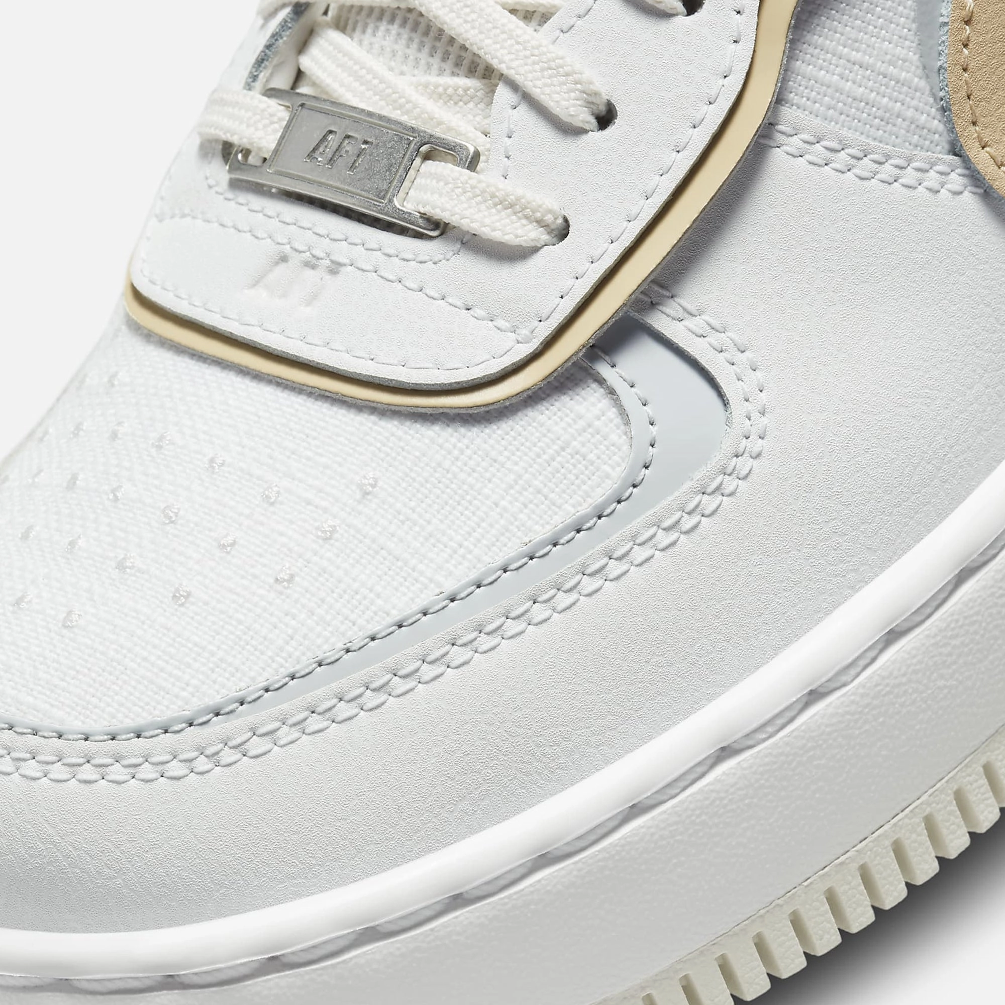 Nike | AIR FORCE 1 SHADOW  { SUMMIT WHITE/SESAME-WOLF GREY