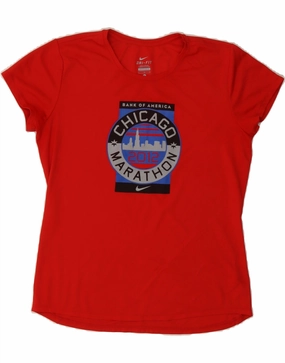 NIKE Boys Chicago Graphic T-Shirt Top 12-13 Years Large Red Polyester