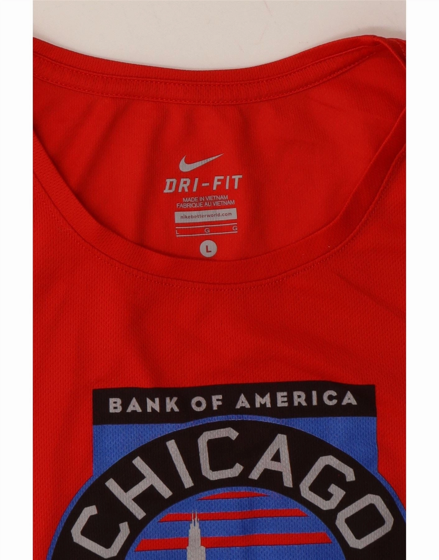 NIKE Boys Chicago Graphic T-Shirt Top 12-13 Years Large Red Polyester