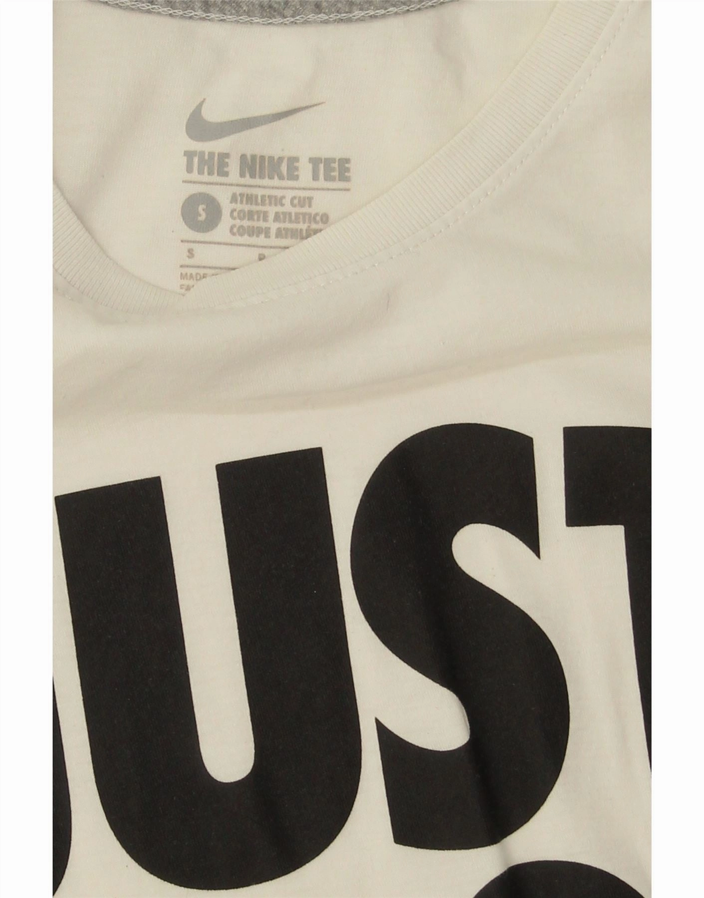 NIKE Mens Athletic Cut Graphic T-Shirt Top Small White Cotton